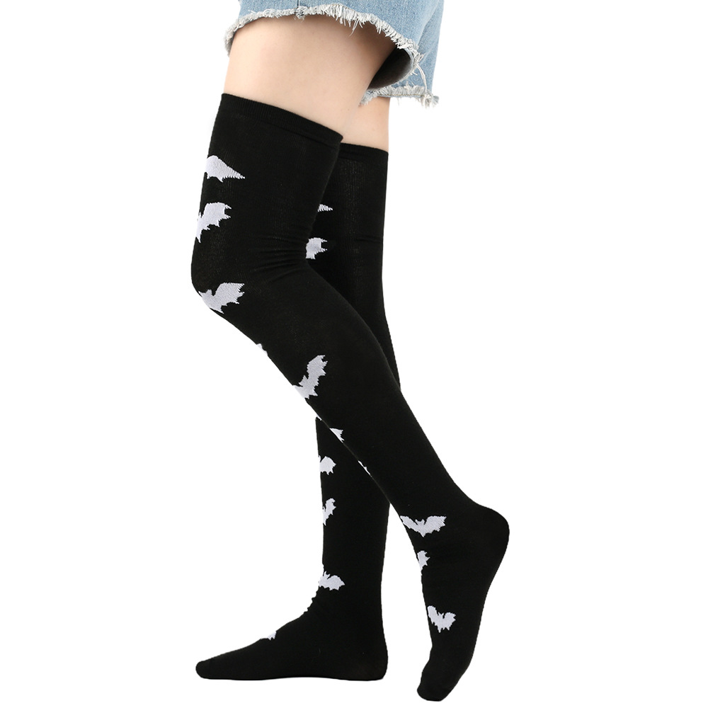 Halloween Over Knee Socks With Print Design For Party
